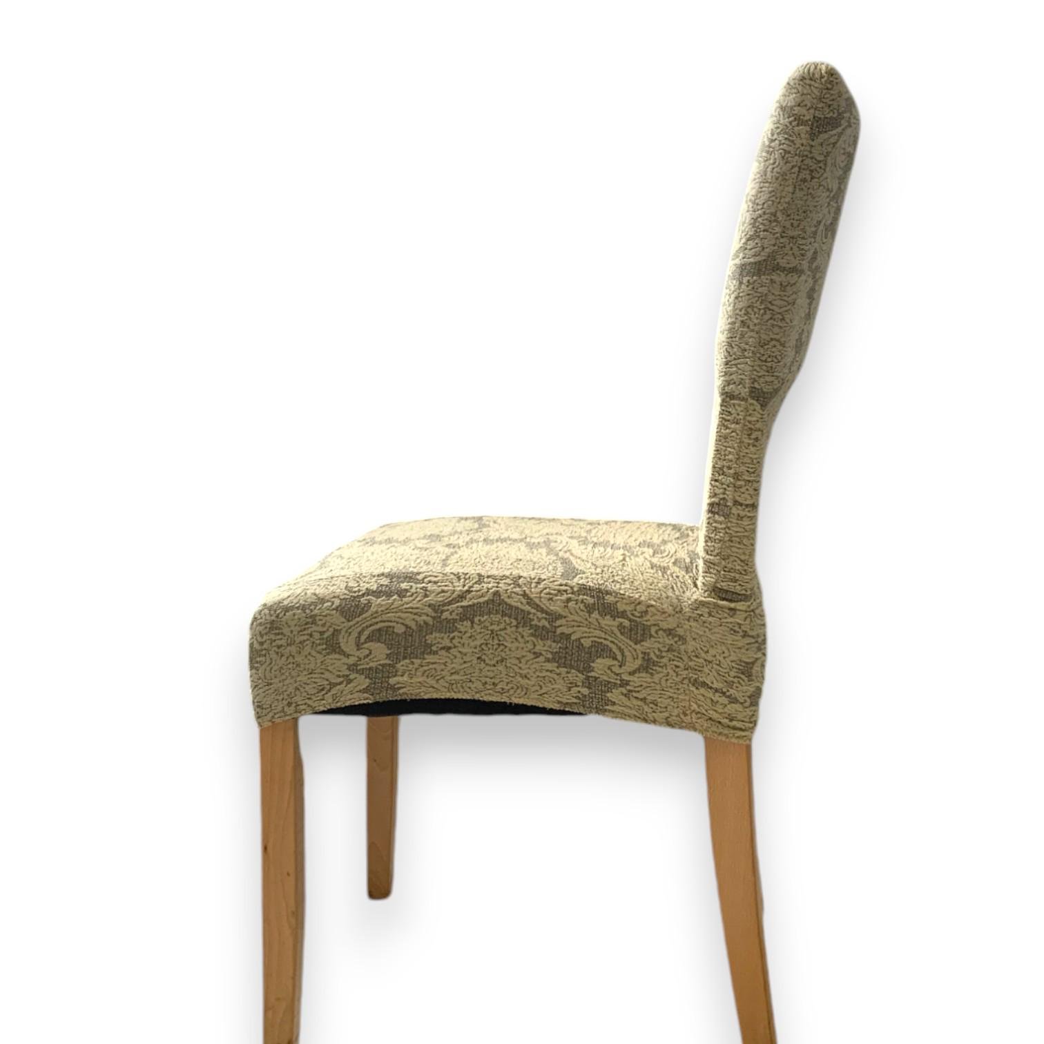 Чехол натяжной на стул GOSPO жаккард Бежевый (2268849238) - фото 6