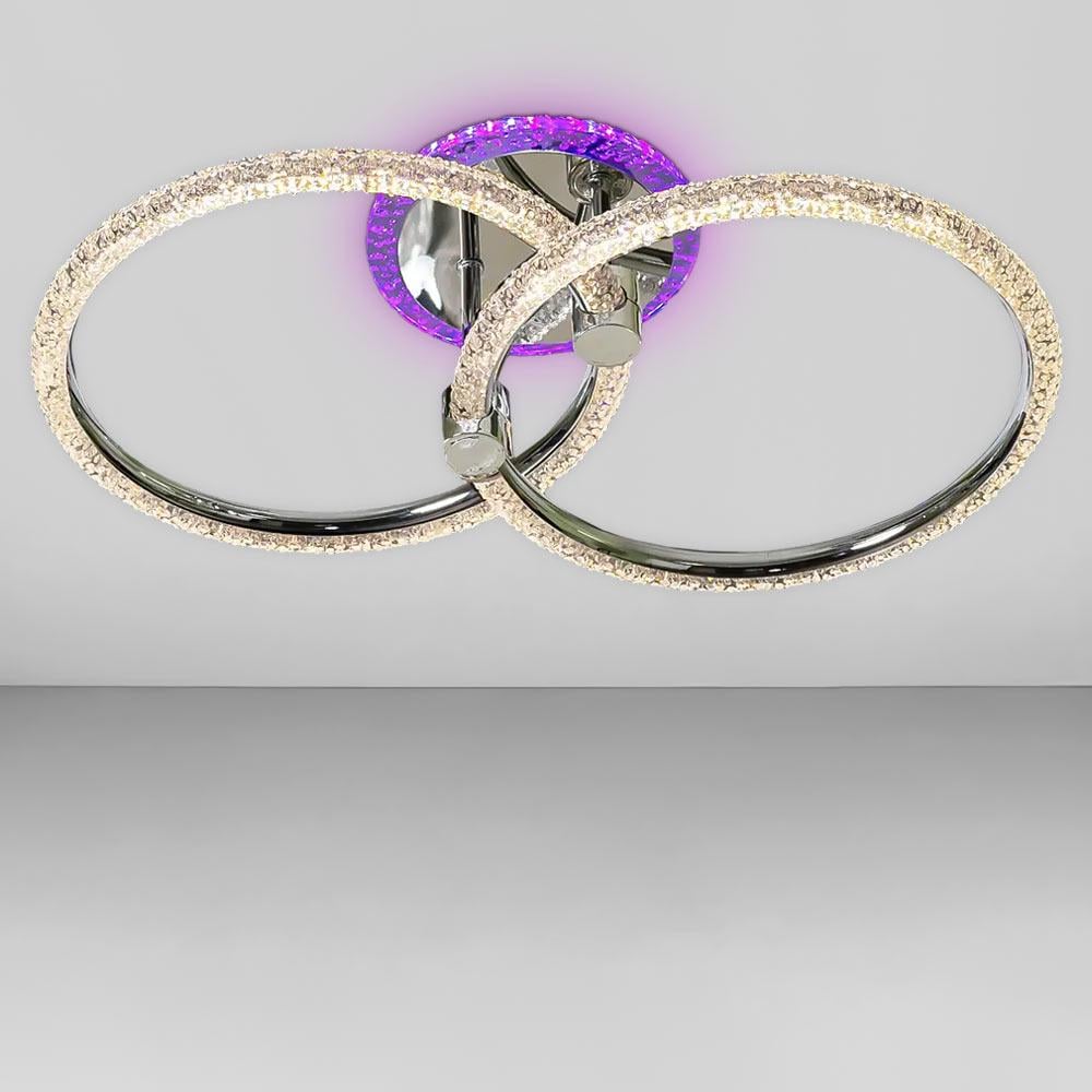 Люстра стельова світлодіодна LED SC-19382/2C CR PK/BU/PL 60W/8W 480х280х160 мм Хром