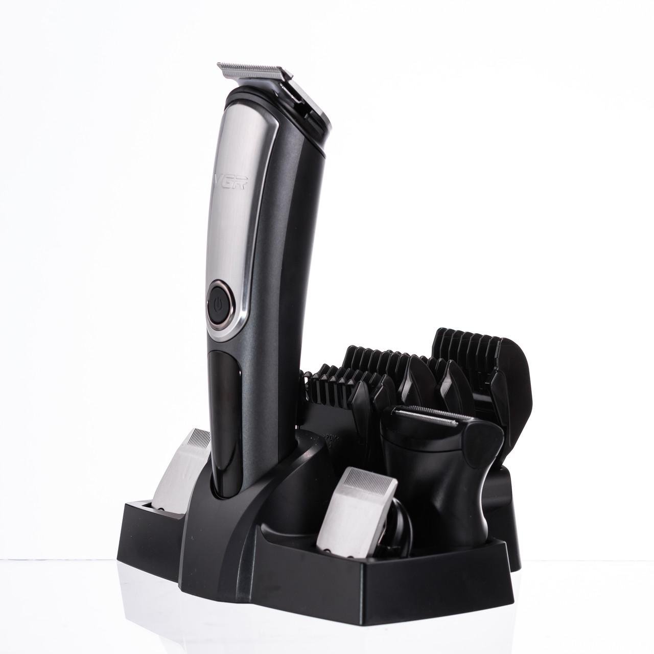 Набор для стрижки VGR V-105 волос 5в1 машинка/триммер/бритва (7360) - фото 8