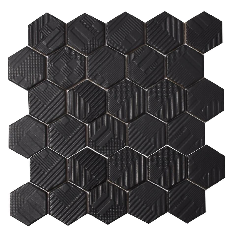 Керамическая мозаика Kotto Ceramica HEXAGON HST 6021 295х295х9 мм Black Mat