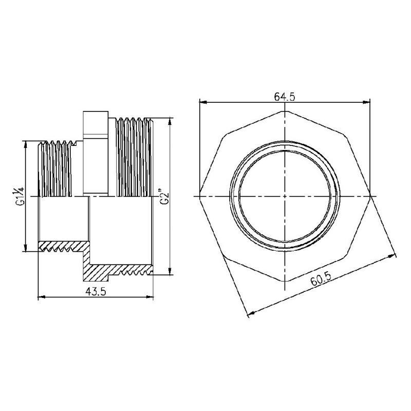 Ниппель редукционный SD Forte SF3595032 2"х1 1/4" (FRRS00002571) - фото 2