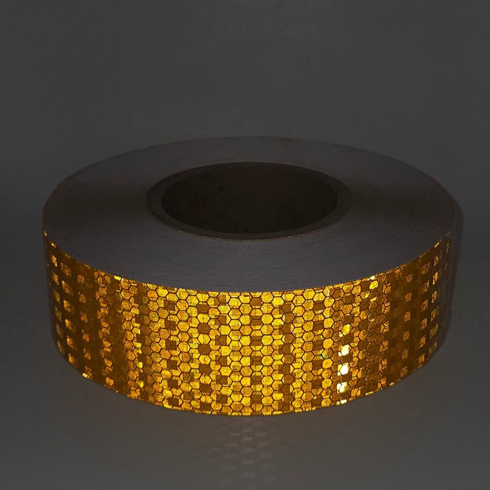 Светоотражающая лента клейкая HF Lattice 5 см х 50 м Желтый (488497504) - фото 2