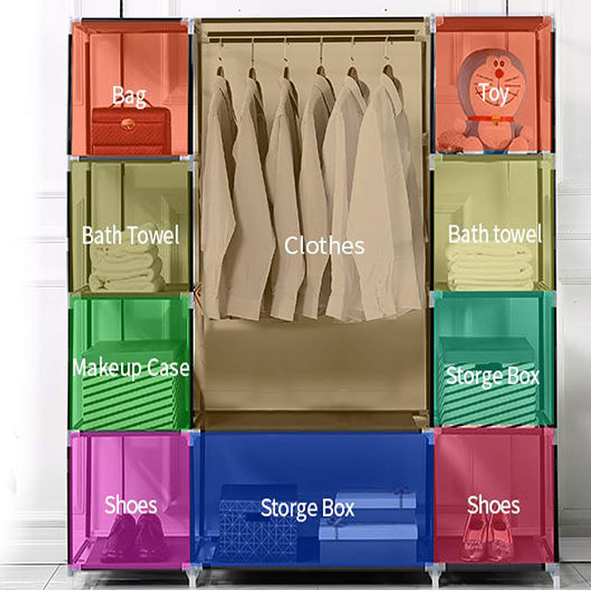 Шкаф тканевой HCX 153NT складной 130х45х165 см Черный/ Золотий - фото 3