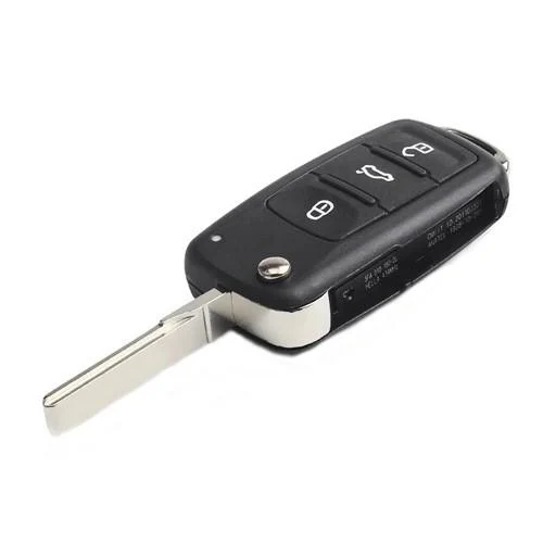 Заготовка для викидного ключа запалювання з корпусом під чіп для Volkswagen 3 кнопки HU66 (498002)