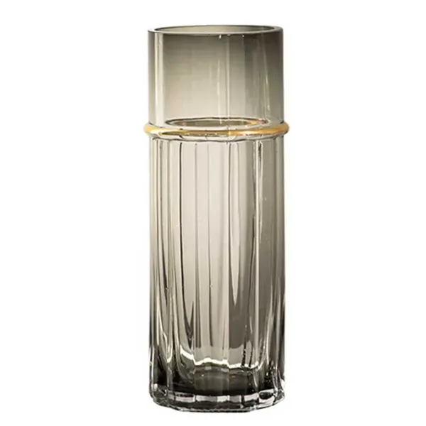 Ваза декоративная Gensent стеклянная 30 см Серый (HP-1705)