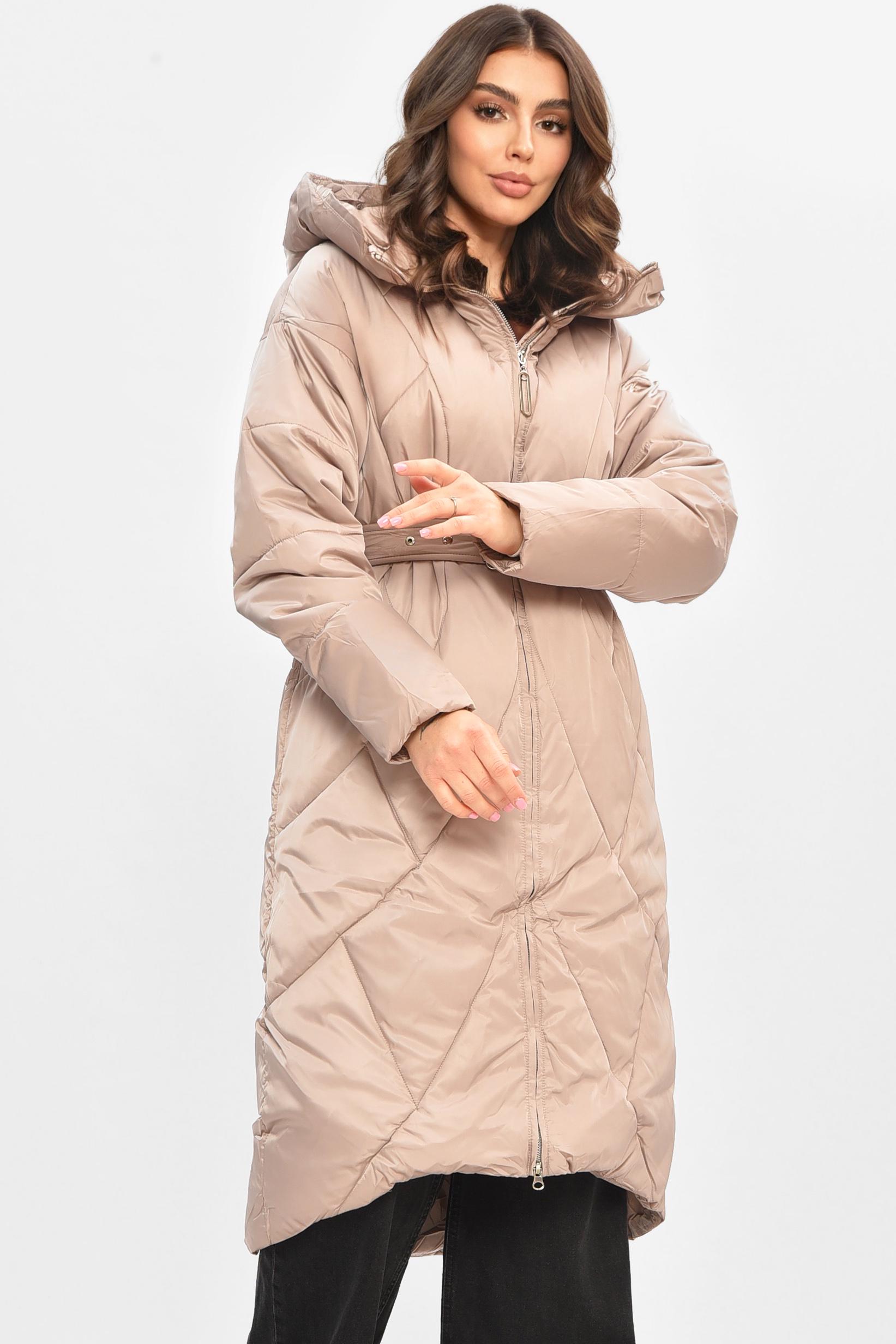 Куртка жіноча подовжена зима M-L Мокко (207034) - фото 2