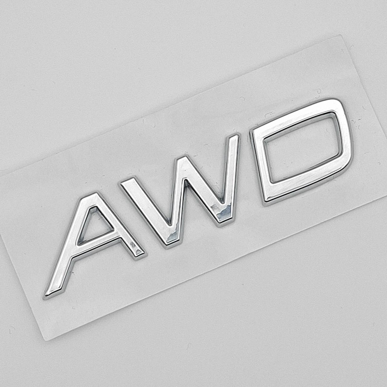 Эмблема надпись AWD Volvo ABS 8х1,8 см Хром глянцевый (2879105430)
