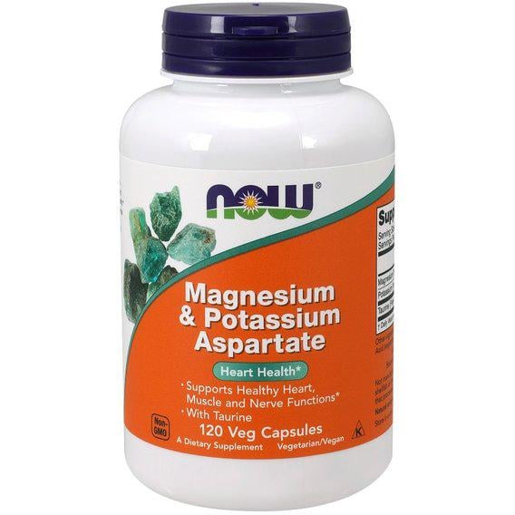 Микроэлемент Магний NOW Foods Magnesium & Potassium Aspartate with Taurine Capsules 120 Veg Caps