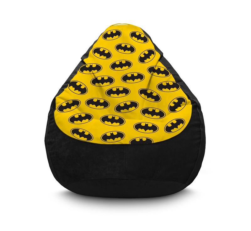 Кресло мешок iPuff Batman Yellow logo pattern Флок XXXL 100х135 см Черный Кресло мешок iPuff Batman Yellow logo pattern Флок XXXL 100х135 см Черный