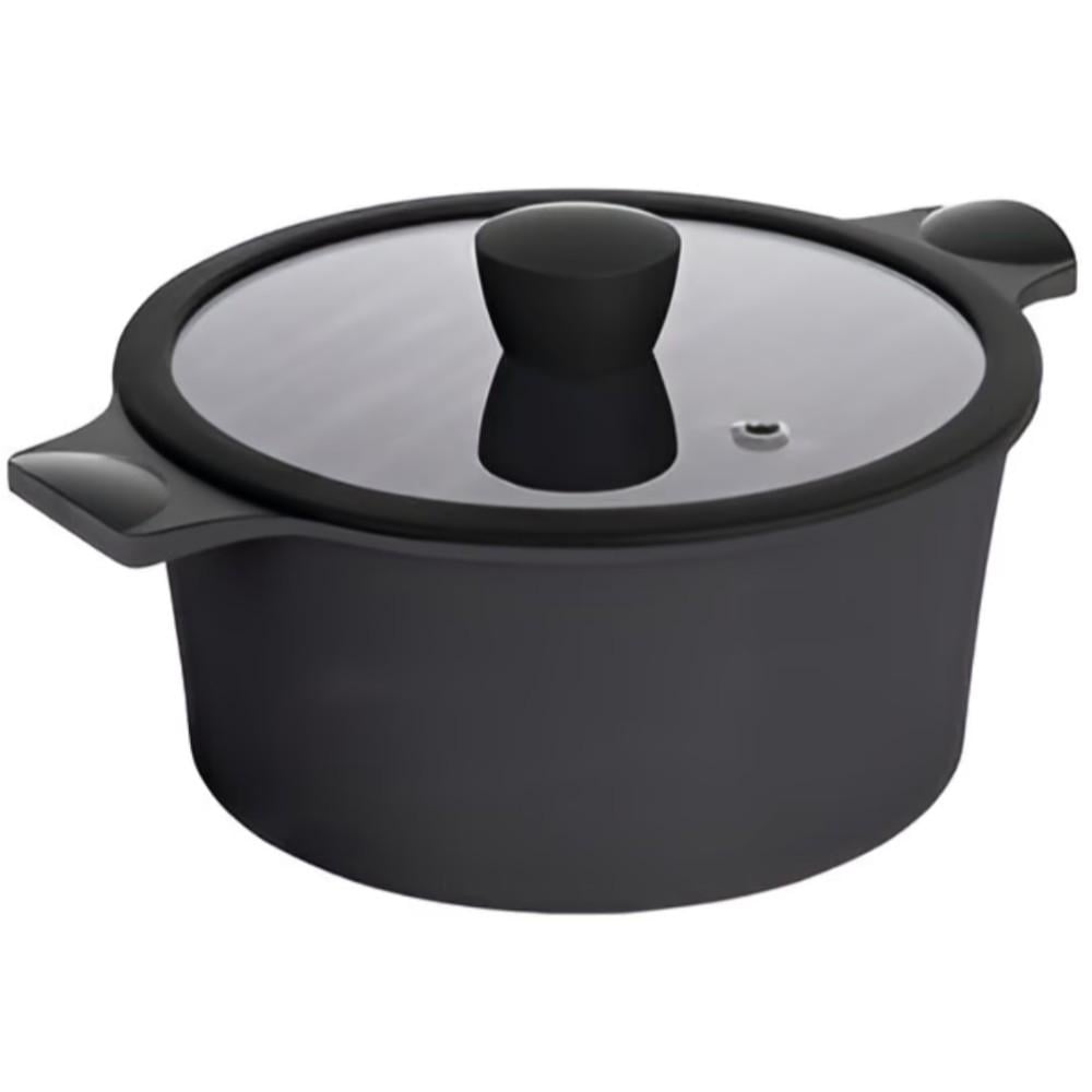 Кастрюля с крышкой RINGEL Zitrone Black алюминиевая 20x9,5 см 2,5 см (RG-2108-20 BL)