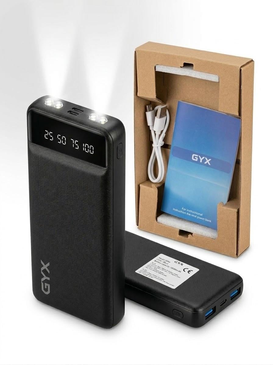 Повербанк GYX SP06 с фонариком и LED-индикатором 10000 mAh Черный (2952641659)