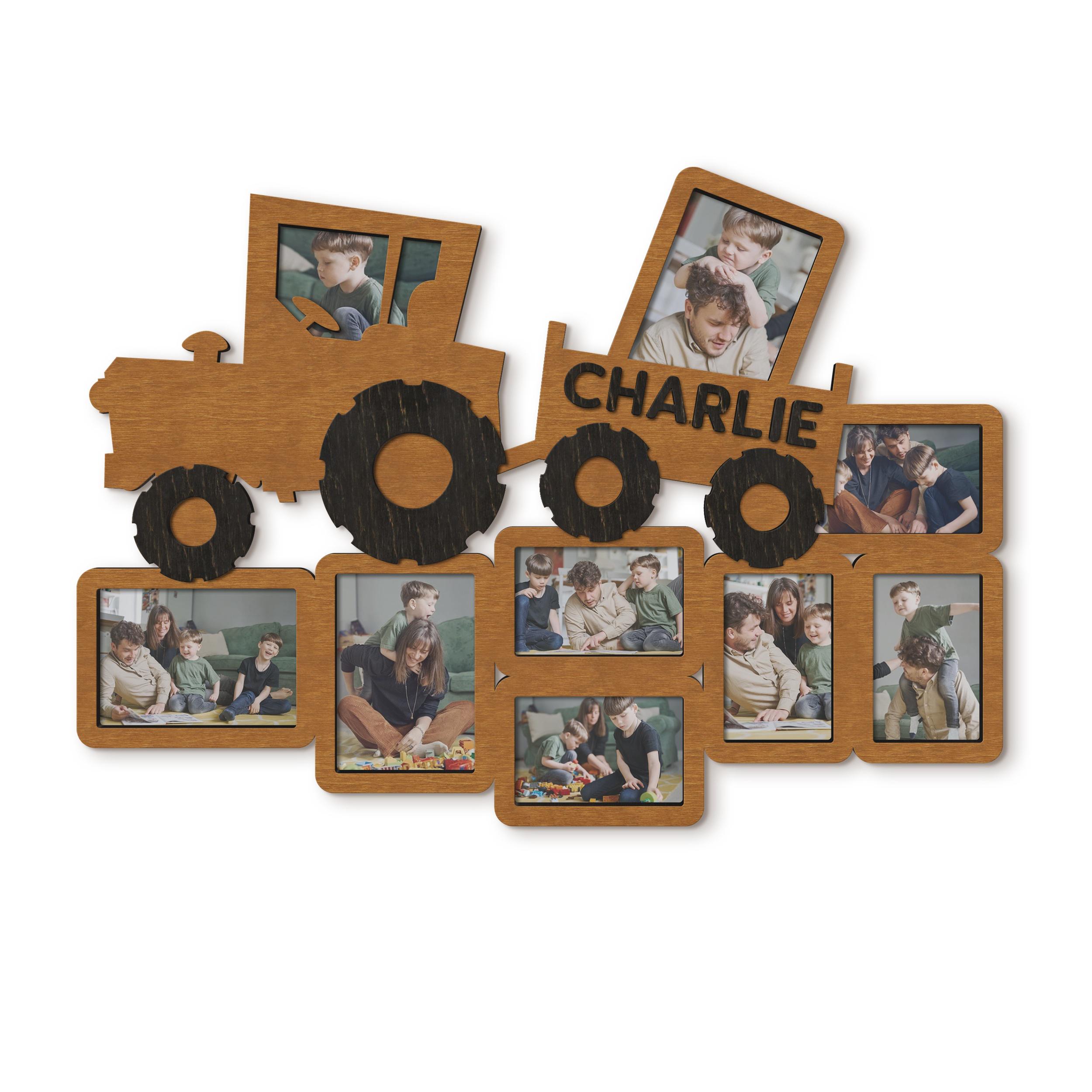 Фоторамка-колаж The Frame Depot у формі трактора з нанесенням імені на 9 фото Світло-коричневий (tractor_collage-1) - фото 1 Фоторамка-колаж The Frame Depot у формі трактора з нанесенням імені на 9 фото Світло-коричневий (tractor_collage-1) - фото 1
