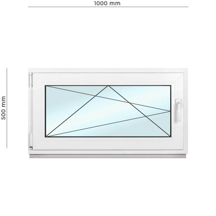 Вікно металопластикове Framex поворотно-відкидне з лівим відкриттям 1000х500 мм Білий - фото 2