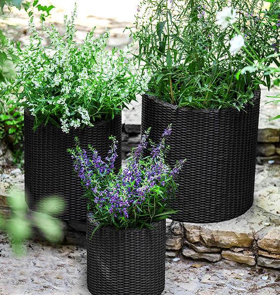 Горшок для цветов Keter Cylinder Planter Medium 18 л Серый (7290103668211) - фото 7