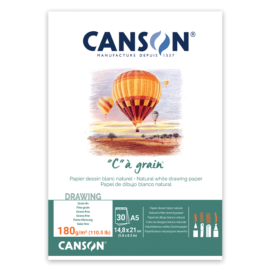 Альбом для графики Canson Ca Grain 180 г/кв. м 30 л. А5 Белый (C400060609)