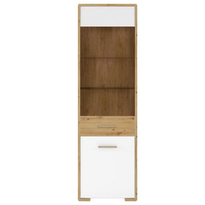 Витрина для кабинета тонированная Gerbor Бука REG1W1D_P с подсветкой 580х400х1200 мм Нимфея альба/Дуб артизан (39670)