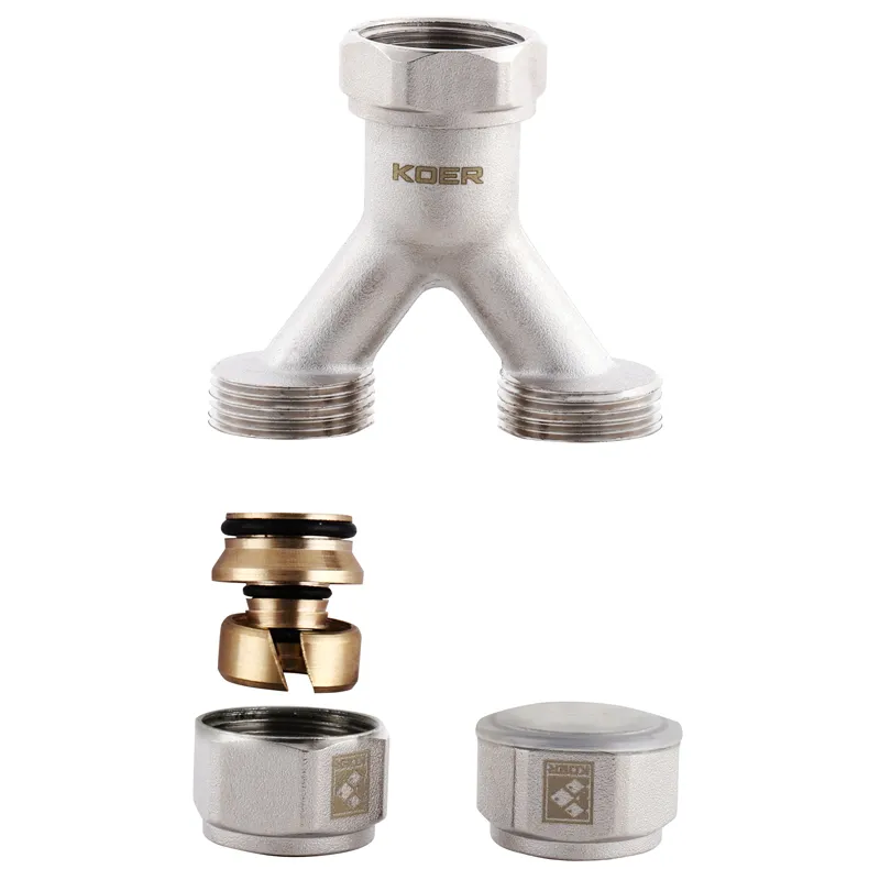 Роздільний вузол KOER KR.1150 з євроконусами для підключенням 2-х контурів опалення 3/4 "x16