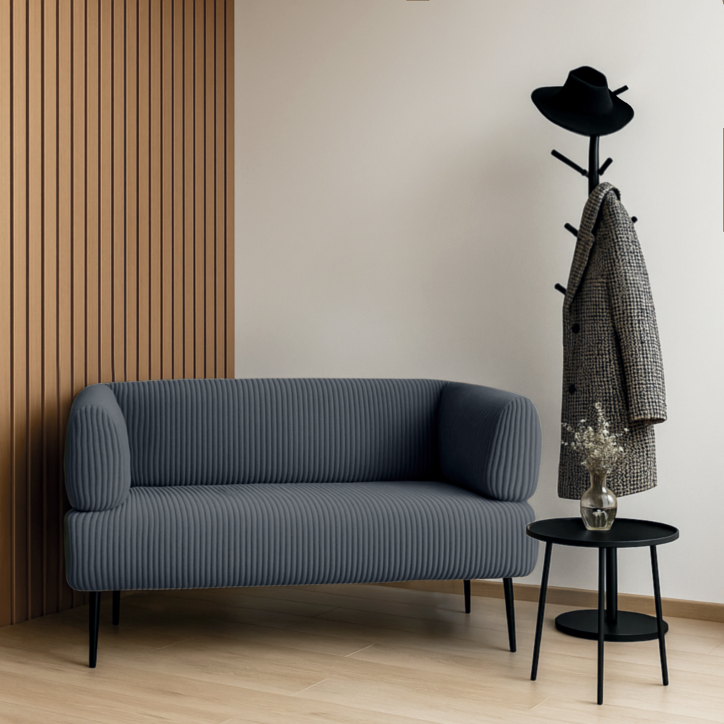 Диван офисный Tobi Sho Бенно-1 с подлокотниками велюр вельвет 1200х720х750 мм Lotus 98/DK Grey