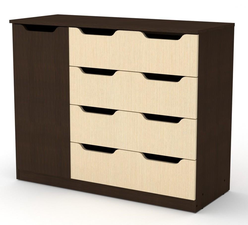 Комод для вещей Компанит 4+1М Венге комби - фото 1 Комод для вещей Компанит 4+1М Венге комби - фото 1