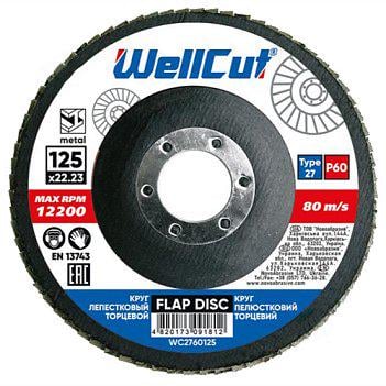 Диск лепестковый шлифовальный WellCut 125x22,2 мм P60