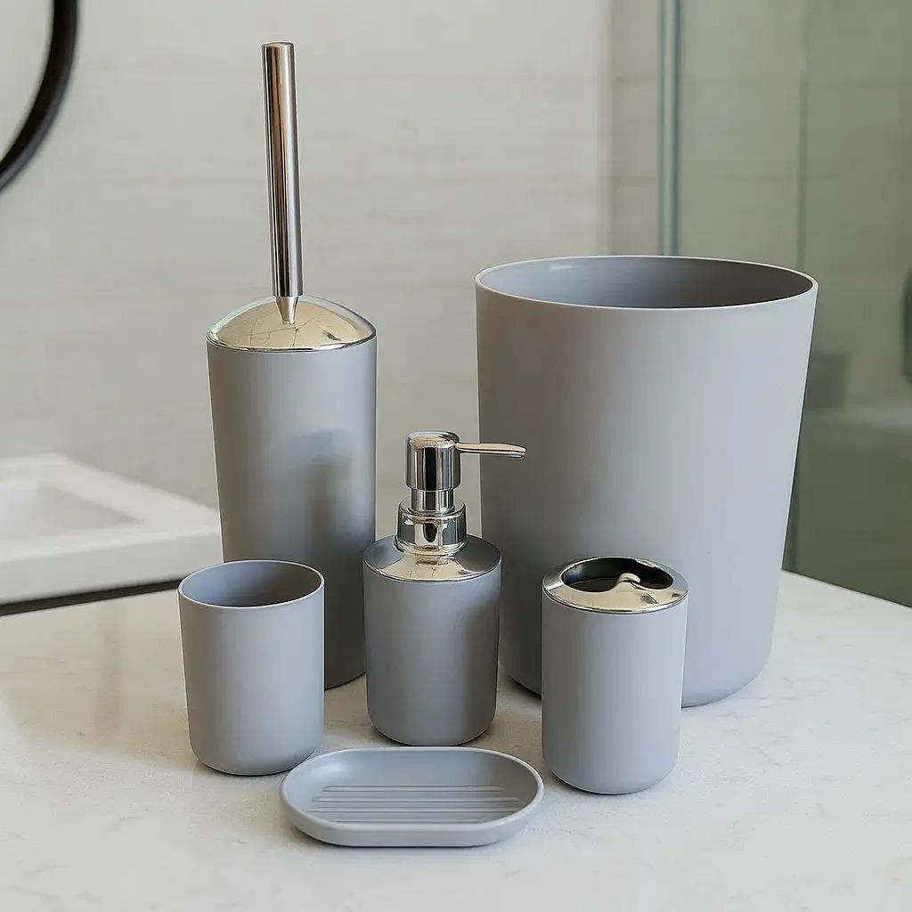 Набор аксессуаров для ванной Bathlux люкс 6 пр. Серый