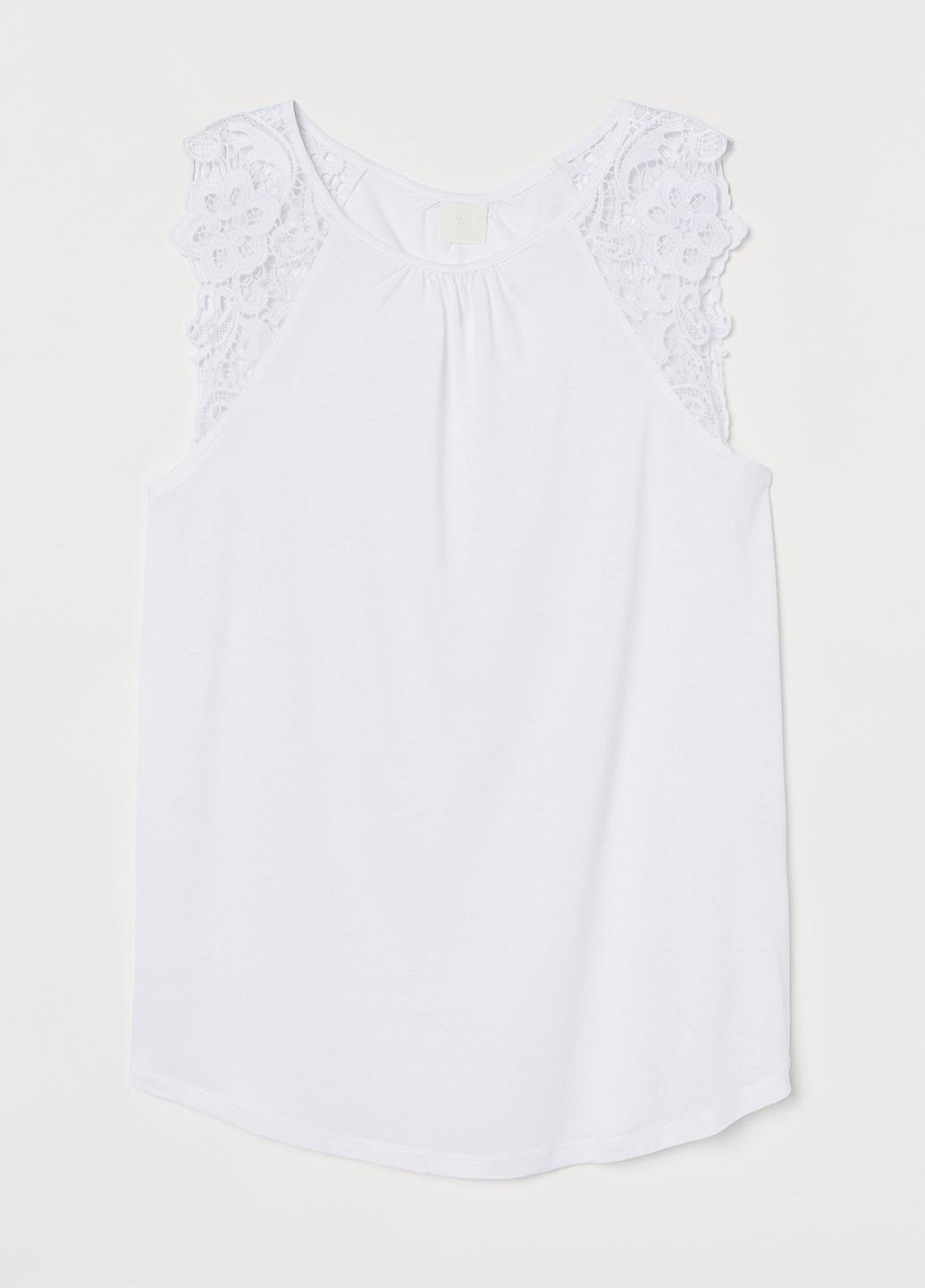 Майка женская с кружевом S Белый (7814610log)