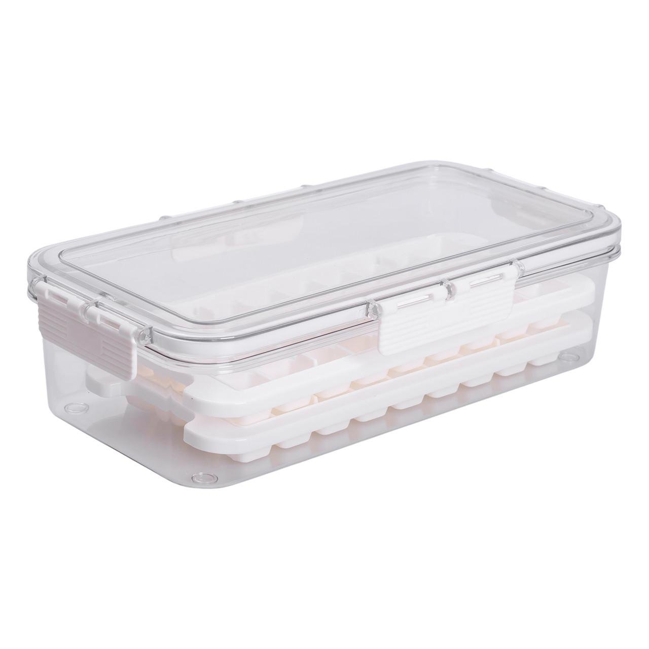 Контейнер для заморозки льоду з кришкою пластиковий 30,5х16х7,5 см Бежевий - фото 3 Контейнер для заморозки льоду з кришкою пластиковий 30,5х16х7,5 см Бежевий - фото 3