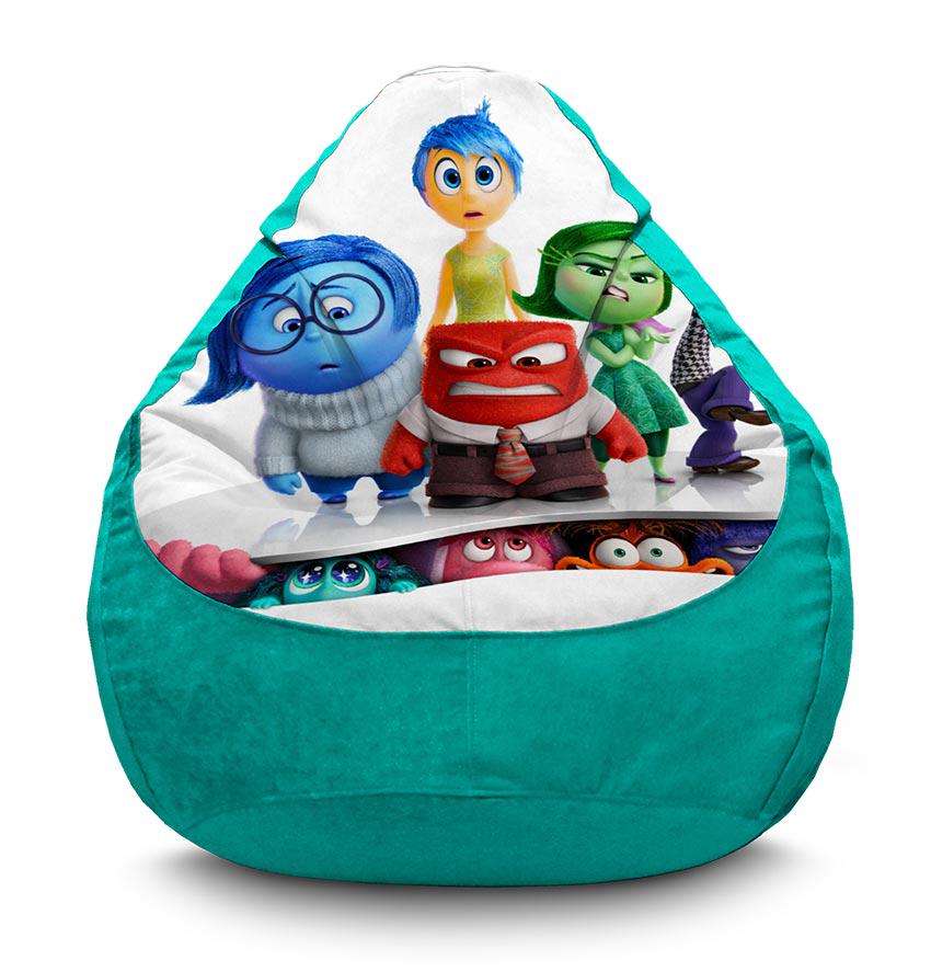 Кресло-мешок iPuff Inside out 2 New emotions флок XXXL 100х135 см Бирюзовый (113682-2)