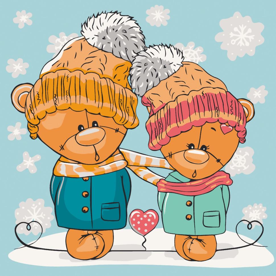 Роспись на холсте Art Craft Милые медвежата 30х30 см (15547-AC)