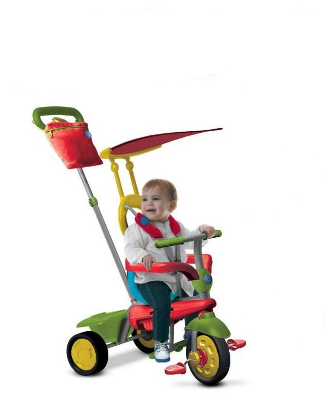Велосипед трехколесный Smart Trike 3в1 с родительской ручкой Красный/Зеленый