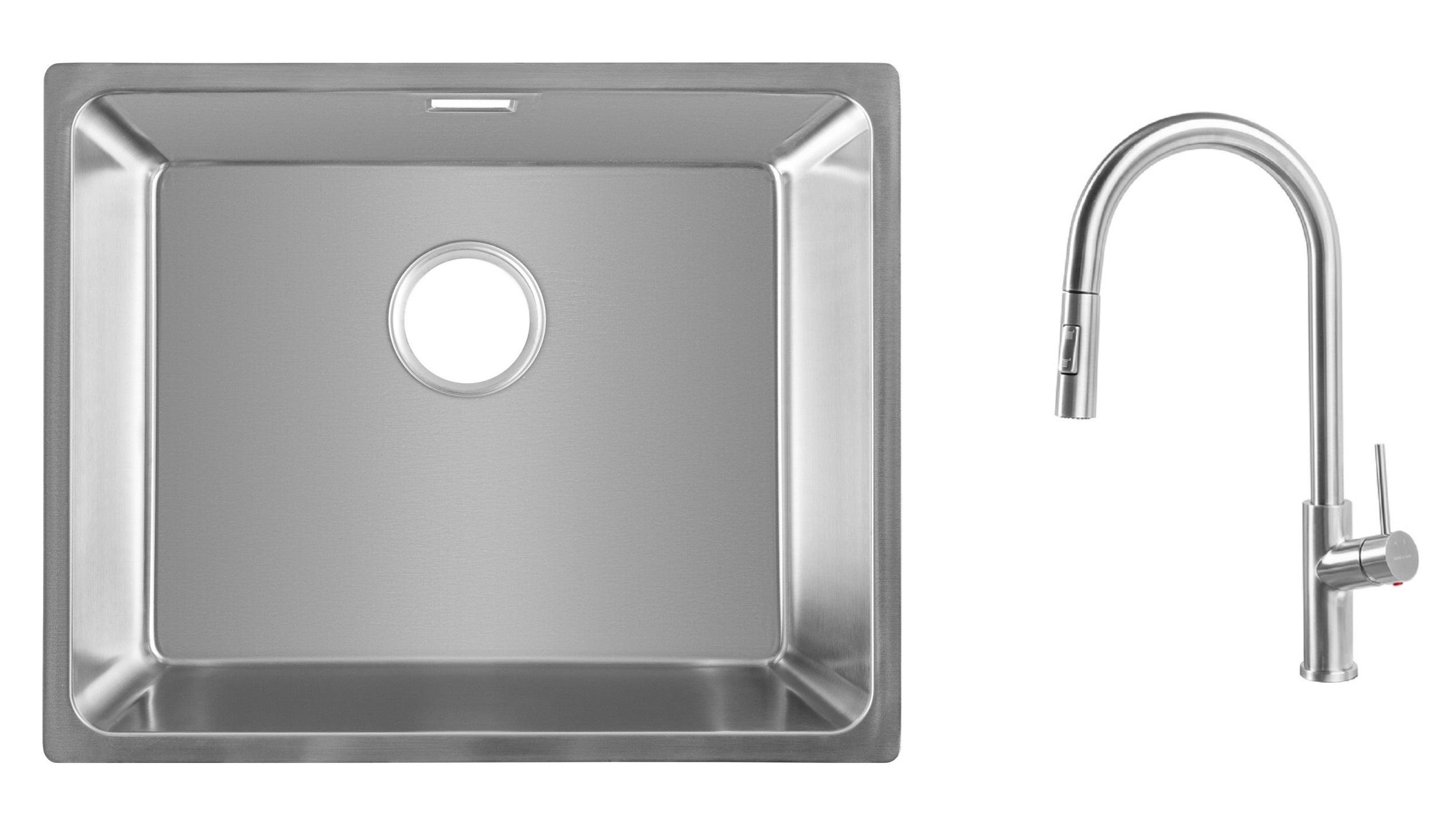 Комплект из кухонной мойки Gunter&Hauer Gera 5420 IX и кухонного смесителя Gunter&Hauer MOND Br