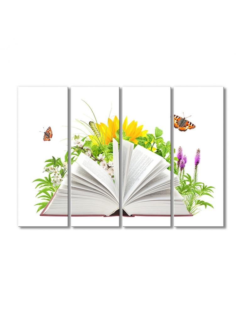 Картина модульная Полезная информация о экологии 4 модуля 90x135 см