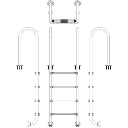 Лестница для бассейна Emaux Muro MUF415-SR 4 ступени - фото 3