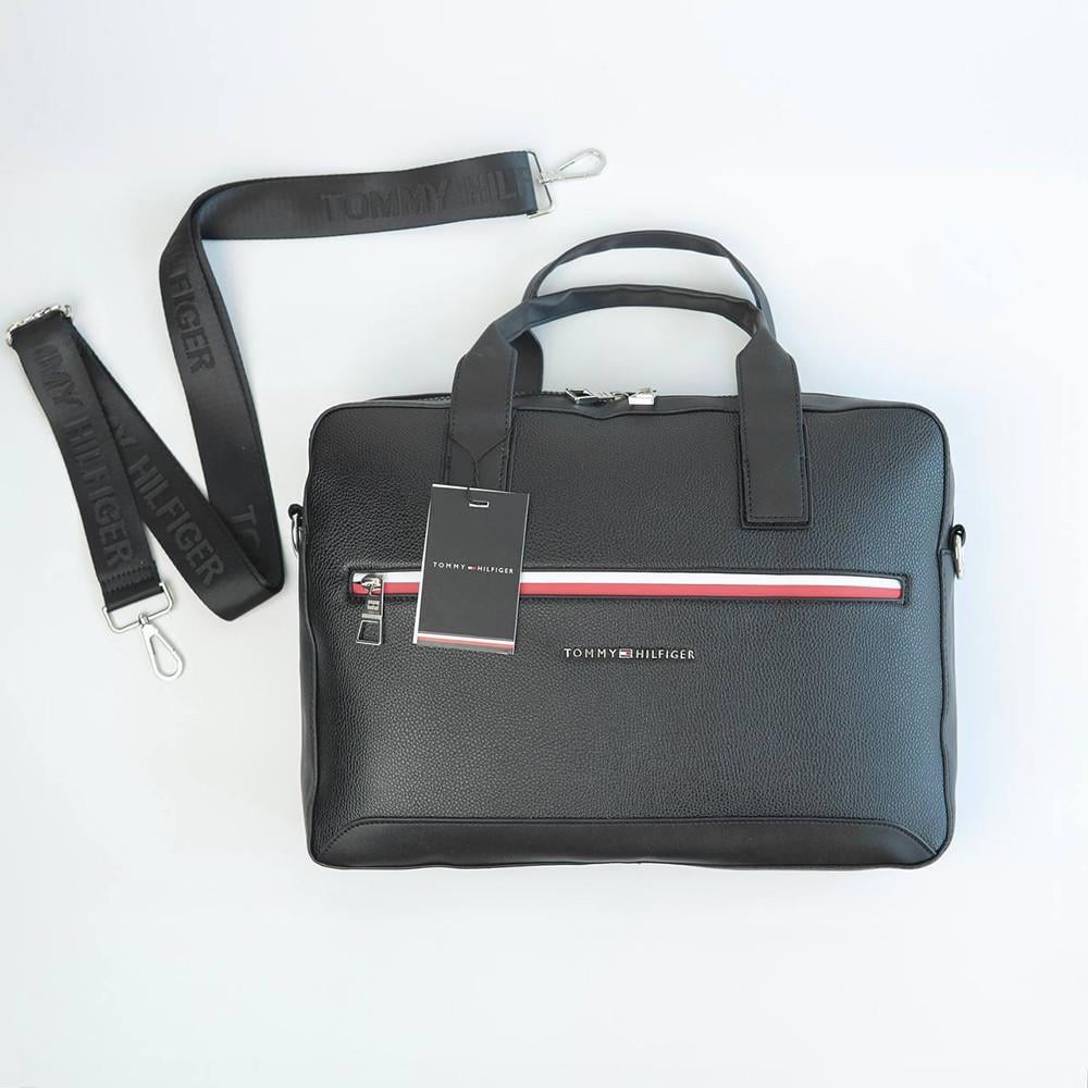 Сумка чоловіча для ноутбука Tommy Hilfiger поліестер Чорний (1029-2 PTR)