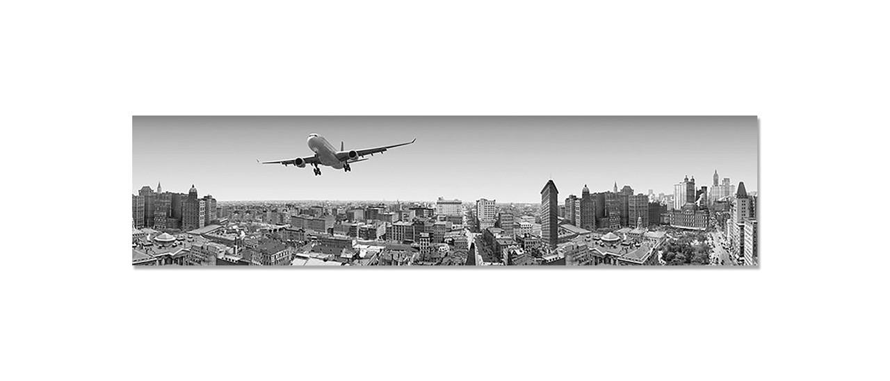 Наклейка виниловая 3D Zatarga Самолет над городом 600х2500 мм (1274514257)