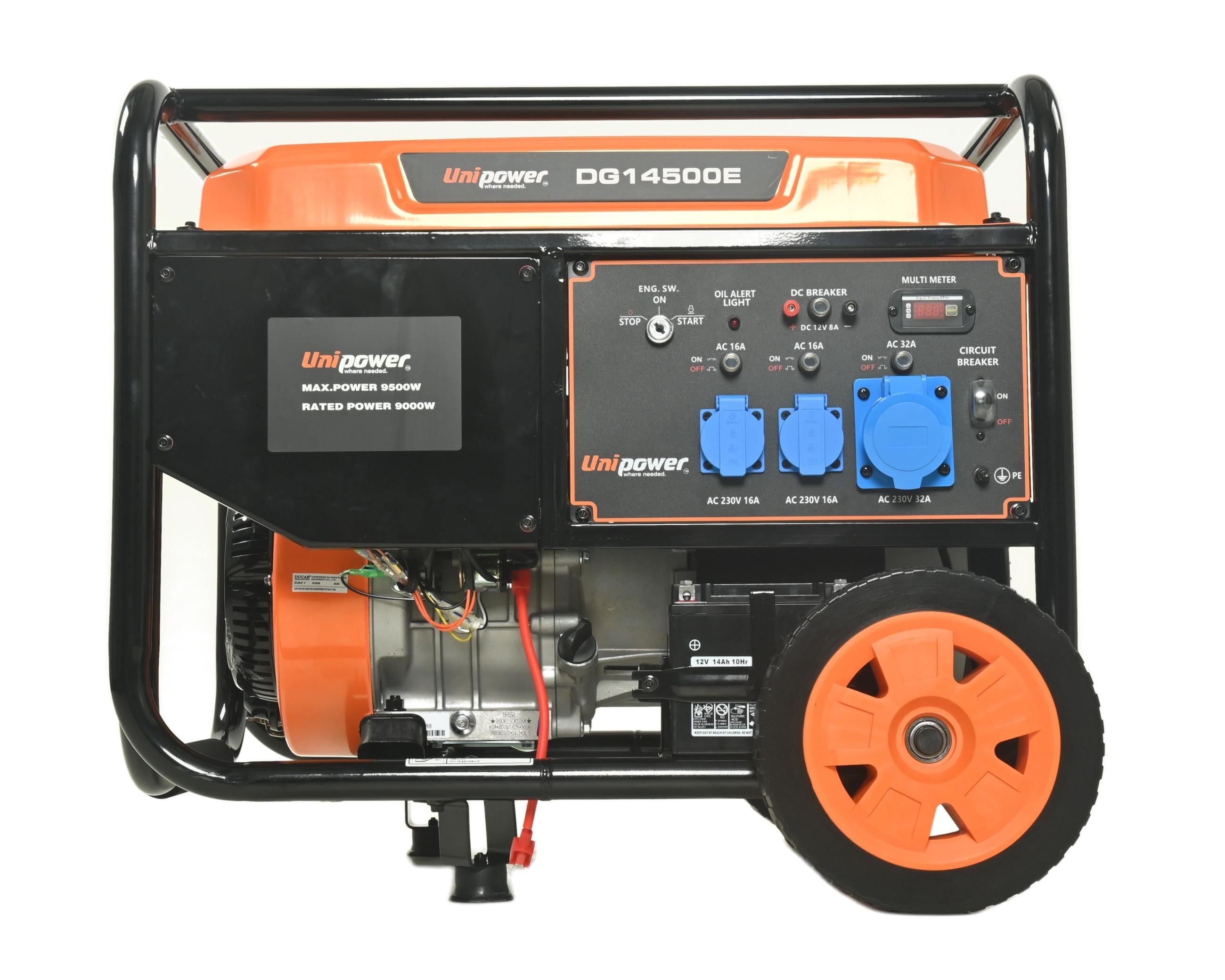 Генератор бензиновый UNIPOWER DG14500Е 9,5 кВт