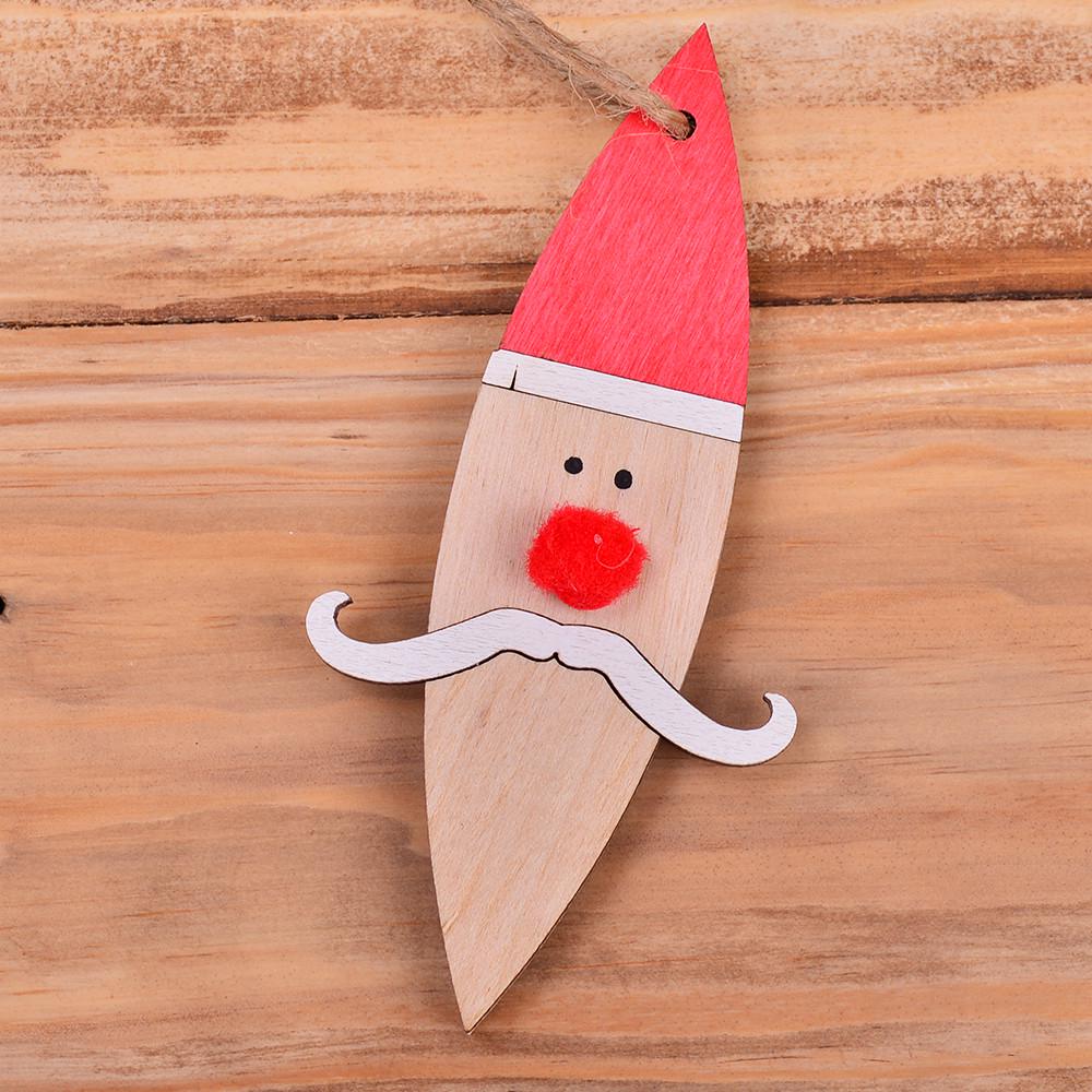 Деревянная подвеска Санта с усами (4600-1)