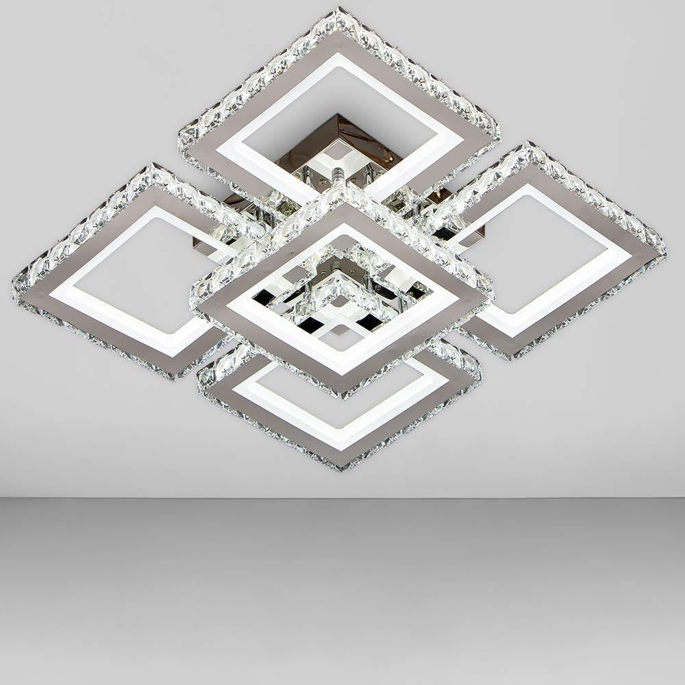 Люстра потолочная светодиодная Light House SY-18532/4+1 CR Dimmer 296 W 500х500х160 мм Хром