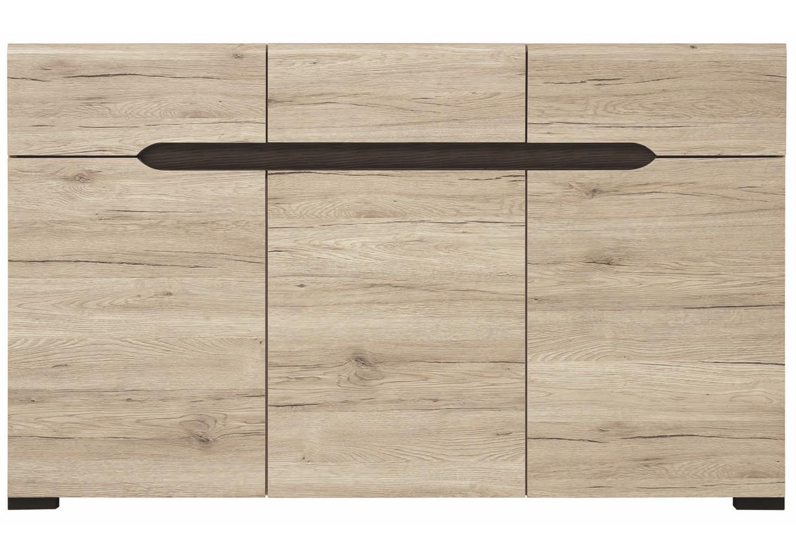 Комод 3-дверный с 3 ящиками Гербор Эльпасо 136х42х84 Дуб сан-ремо светлый (33115)