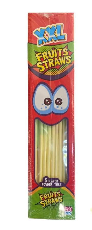 Трубочка для питья Fruit Straws с кислой пудрой XXL 150 шт. (00000004341)
