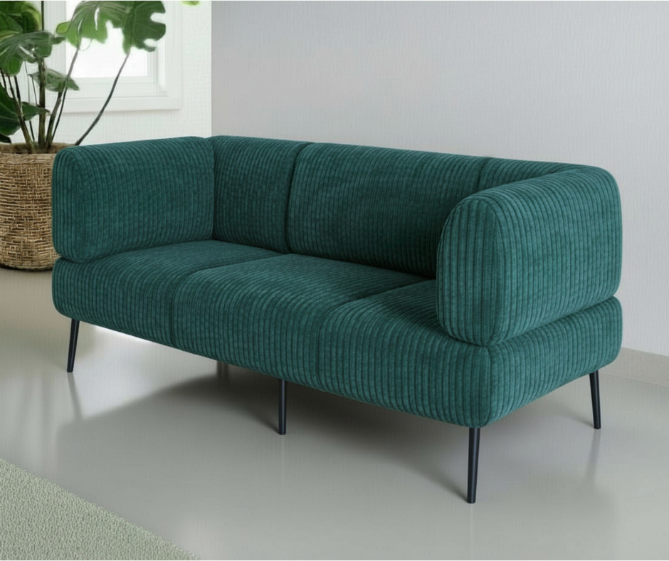 Диван офисный ТОБІ ШО Бенно-1 с подлокотниками 1800х720х750 мм велюр/вельвет 39/Sea Wave (fr561s4)