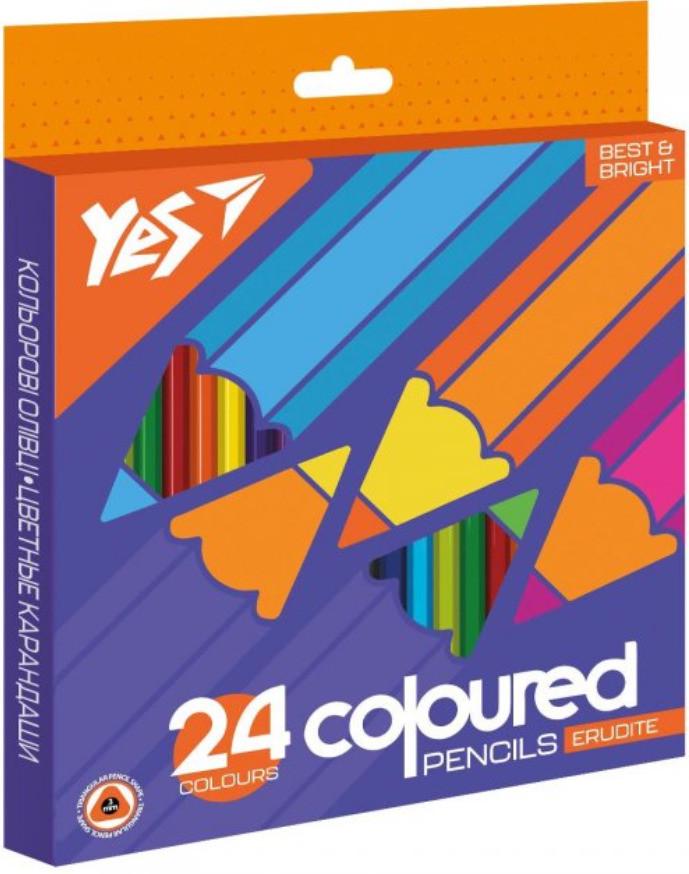 Олівці кольорові Yes Erudite 24 кольори
