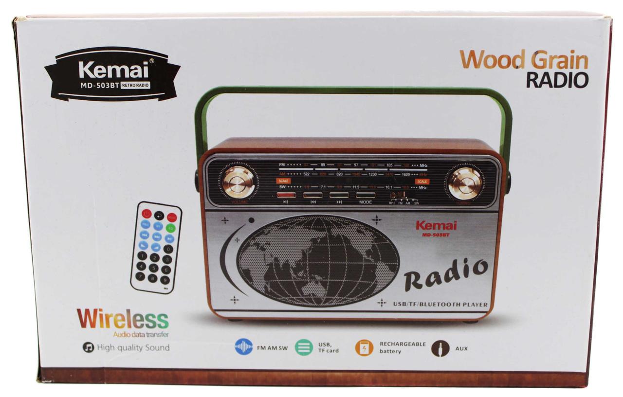 Радиоприемник аккумуляторный Kemai MD-503 Bluetooth с пультом (t6986) - фото 2 Радиоприемник аккумуляторный Kemai MD-503 Bluetooth с пультом (t6986) - фото 2