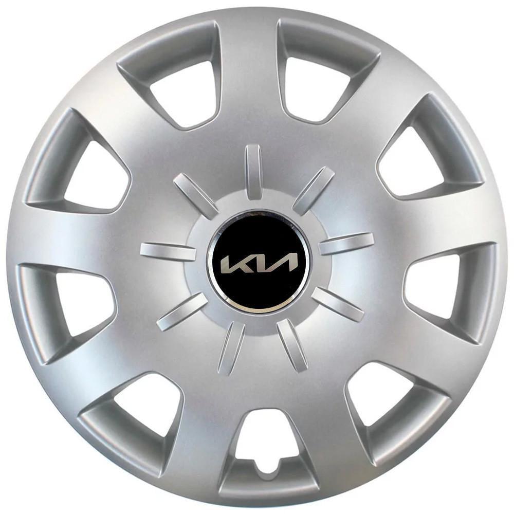 Колпаки SJS 314 з логотипом KIA NEW R15 4 шт. Серебристый (2789080948)