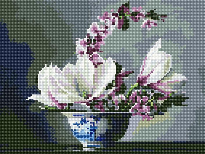 Алмазная мозаика Rainbow Art Магнолия и цвет яблони 30x40 см (EJ1268)