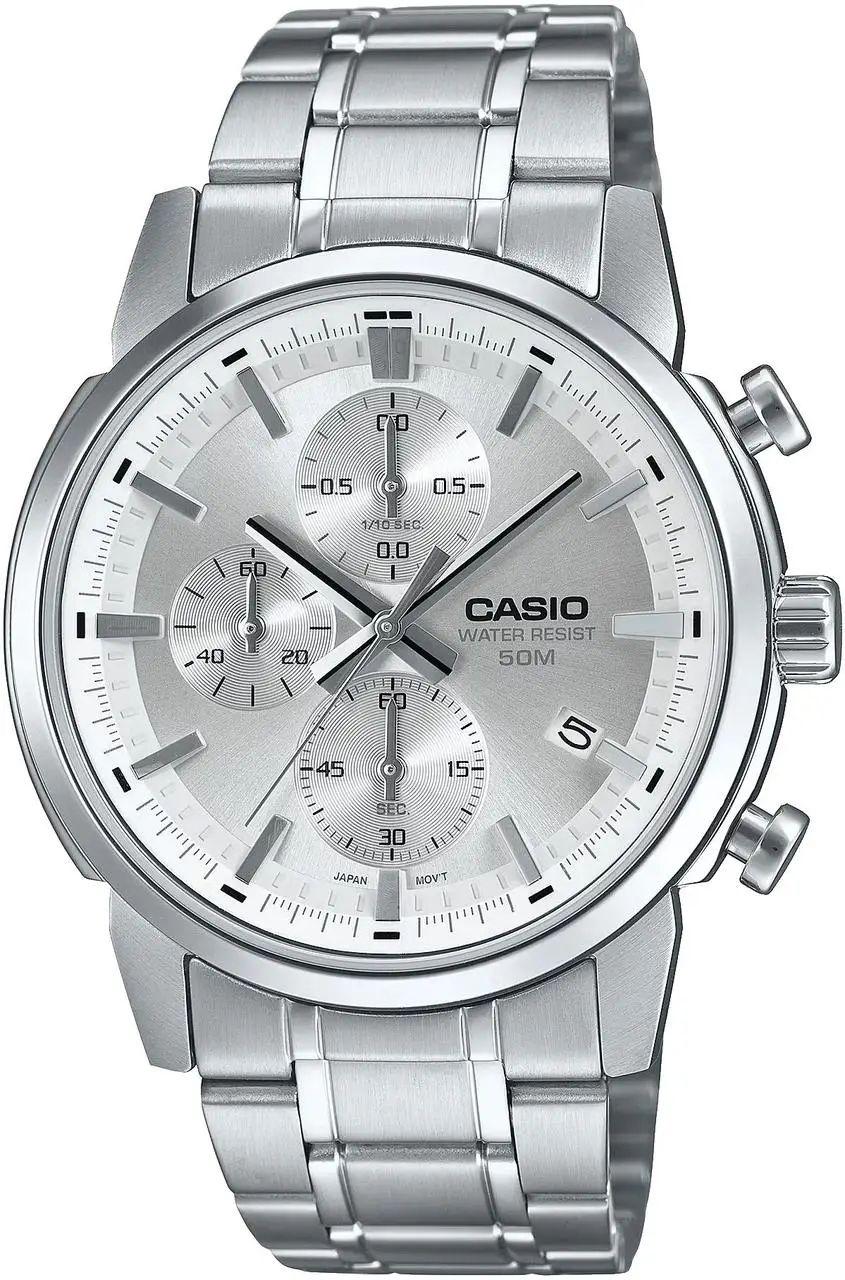 Наручний годинник чоловічий Casio MTP-E510D-7A d 42 мм Срібний (2521035562)