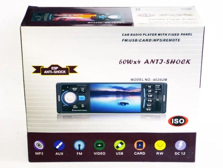 Автомагнитола 1DIN 4026UM ISO 4,1" DIVX/MP3/USB/SD/Bluetooth (17514) - фото 6