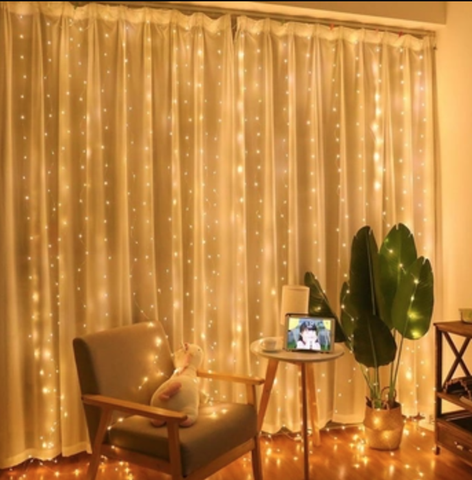 Гирлянда штора LED Light от USB с пультом 3х2 м Теплый (SF-19) Гирлянда штора LED Light от USB с пультом 3х2 м Теплый (SF-19)