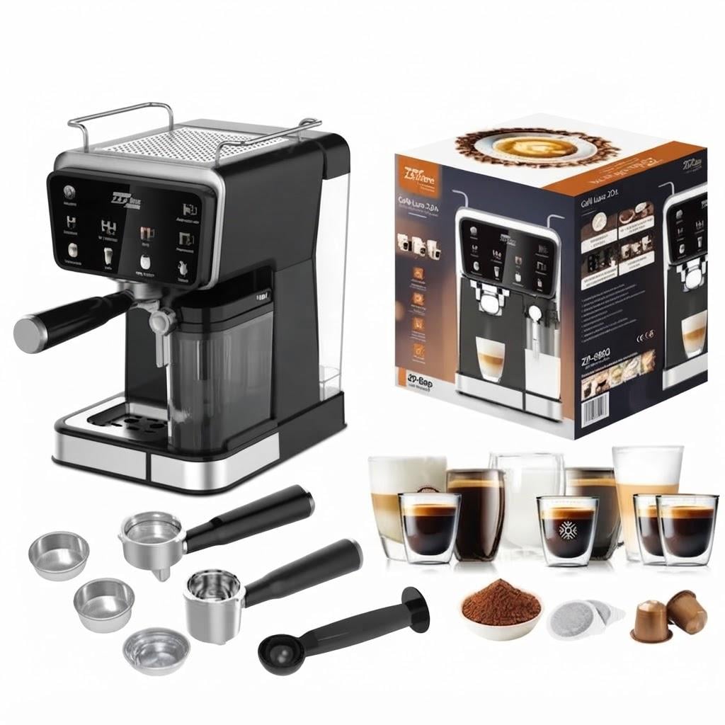 Кофемашина эспрессо Zepline 3000 Вт 20 бар 2 л для молотого кофе и капсул ESPRESSO COOL 8 напитков Кофемашина эспрессо Zepline 3000 Вт 20 бар 2 л для молотого кофе и капсул ESPRESSO COOL 8 напитков