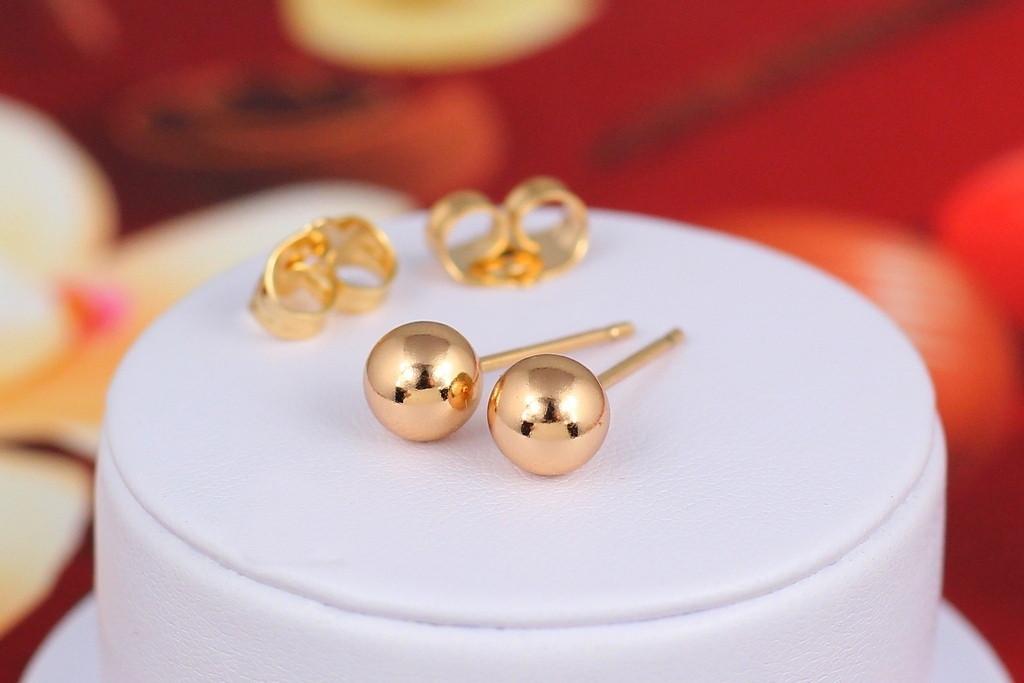 Серьги гвоздики Xuping Jewelry Шарики 6 мм Золотистый